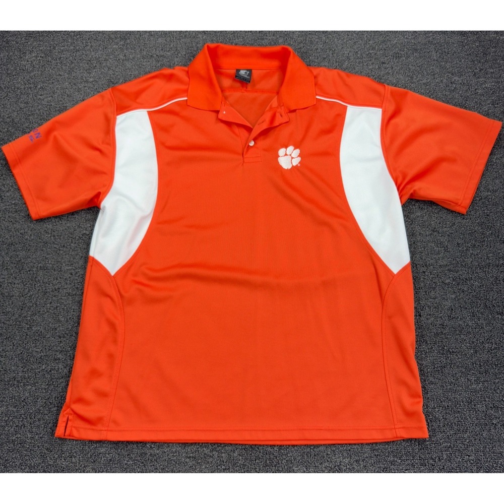 Clemson Tigers Polo Shirt Orange Starter‎ NCAA Mens XL Golf Athletic